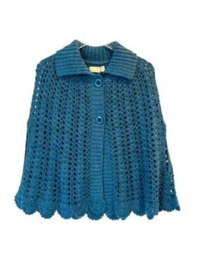 NWT Kimchi Blue by Urban Outfitters |  Crochet Knit Poncho Sweater Size S/M